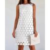 imageAiloqing Women Hollow Out Circle Embroidered Sundress Summer Casual Sleeveless Tank Dress for Vacation Beach Party CocktailWhite
