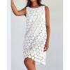 imageAiloqing Women Hollow Out Circle Embroidered Sundress Summer Casual Sleeveless Tank Dress for Vacation Beach Party CocktailWhite