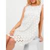 imageAiloqing Women Hollow Out Circle Embroidered Sundress Summer Casual Sleeveless Tank Dress for Vacation Beach Party CocktailWhite