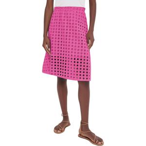 imageAiloqing 2025 Summer Casual Midi Skirt for Women Cotton Eyelet Skirt with Underneath Beachwear SkirtPink
