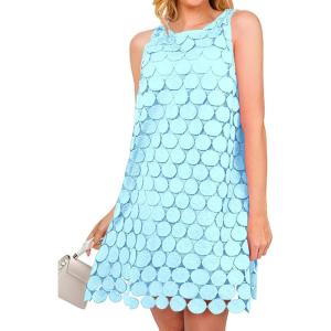 imageAiloqing Women Hollow Out Circle Embroidered Sundress Summer Casual Sleeveless Tank Dress for Vacation Beach Party CocktailBlue
