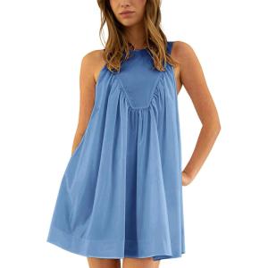 imageAiloqing Womens 2025 Summer Casual Sleeveless Dresses Spring ALine Mini Dress Beach Vacation SundressBlue