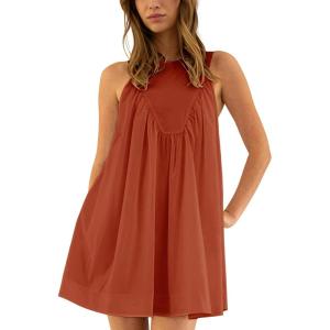 imageAiloqing Womens 2025 Summer Casual Sleeveless Dresses Spring ALine Mini Dress Beach Vacation SundressRust