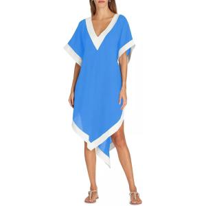 imageAiloqing 2025 Womens Casual V Neck Beach Dress Colorblock Backless Sundress Cover Up Lightweight Summer Vacation CoverupsBlue