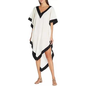 imageAiloqing 2025 Womens Casual V Neck Beach Dress Colorblock Backless Sundress Cover Up Lightweight Summer Vacation CoverupsWhiteblack