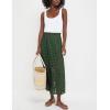 imageAiloqing 2025 Summer Casual Long Skirt for Women Cotton Eyelet Beach Maxi Skirt with UnderneathArmygreen