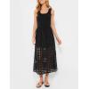imageAiloqing 2025 Summer Casual Long Skirt for Women Cotton Eyelet Beach Maxi Skirt with UnderneathBlack