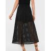 imageAiloqing 2025 Summer Casual Long Skirt for Women Cotton Eyelet Beach Maxi Skirt with UnderneathBlack