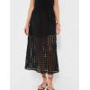 imageAiloqing 2025 Summer Casual Long Skirt for Women Cotton Eyelet Beach Maxi Skirt with UnderneathBlack