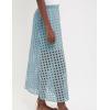imageAiloqing 2025 Summer Casual Long Skirt for Women Cotton Eyelet Beach Maxi Skirt with UnderneathBlue