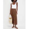 imageAiloqing 2025 Summer Casual Long Skirt for Women Cotton Eyelet Beach Maxi Skirt with UnderneathBrown