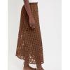 imageAiloqing 2025 Summer Casual Long Skirt for Women Cotton Eyelet Beach Maxi Skirt with UnderneathBrown