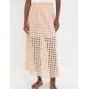imageAiloqing 2025 Summer Casual Long Skirt for Women Cotton Eyelet Beach Maxi Skirt with UnderneathKhaki