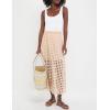 imageAiloqing 2025 Summer Casual Long Skirt for Women Cotton Eyelet Beach Maxi Skirt with UnderneathKhaki
