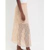 imageAiloqing 2025 Summer Casual Long Skirt for Women Cotton Eyelet Beach Maxi Skirt with UnderneathKhaki