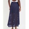 imageAiloqing 2025 Summer Casual Long Skirt for Women Cotton Eyelet Beach Maxi Skirt with UnderneathNavy