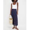 imageAiloqing 2025 Summer Casual Long Skirt for Women Cotton Eyelet Beach Maxi Skirt with UnderneathNavy