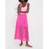 imageAiloqing 2025 Summer Casual Long Skirt for Women Cotton Eyelet Beach Maxi Skirt with UnderneathPink