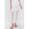 imageAiloqing 2025 Summer Casual Long Skirt for Women Cotton Eyelet Beach Maxi Skirt with UnderneathWhite