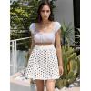 imageAiloqing 2025 Summer Casual Short Skirt for Women Cotton Eyelet Beach Mini Skirt Cover Up SkortWhite
