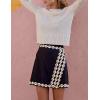 imageAiloqing 2025 Womens Summer Skorts High Waist A Line Floral Ziggy Skirt Casual Beach Mini SkirtBlack