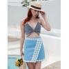 imageAiloqing 2025 Womens Summer Skorts High Waist A Line Floral Ziggy Skirt Casual Beach Mini SkirtBlue