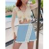 imageAiloqing 2025 Womens Summer Skorts High Waist A Line Floral Ziggy Skirt Casual Beach Mini SkirtBlue