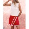 imageAiloqing 2025 Womens Summer Skorts High Waist A Line Floral Ziggy Skirt Casual Beach Mini SkirtRed