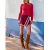 imageAiloqing 2025 Womens Summer Skorts High Waist A Line Floral Ziggy Skirt Casual Beach Mini SkirtRust