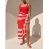imageAiloqing Sarong Coverups for Women Beach Wraps Swimsuit Coverup Stylish Bikini Cover Up Long SkirtRed