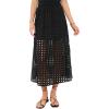 imageAiloqing 2025 Summer Casual Long Skirt for Women Cotton Eyelet Beach Maxi Skirt with UnderneathBlack