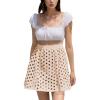 imageAiloqing 2025 Summer Casual Short Skirt for Women Cotton Eyelet Beach Mini Skirt Cover Up SkortKhaki