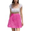imageAiloqing 2025 Summer Casual Short Skirt for Women Cotton Eyelet Beach Mini Skirt Cover Up SkortPink
