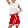 imageAiloqing 2025 Womens Summer Skorts High Waist A Line Floral Ziggy Skirt Casual Beach Mini SkirtRed