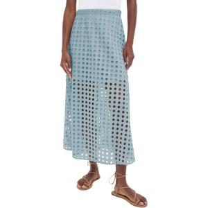 imageAiloqing 2025 Summer Casual Long Skirt for Women Cotton Eyelet Beach Maxi Skirt with UnderneathBlue