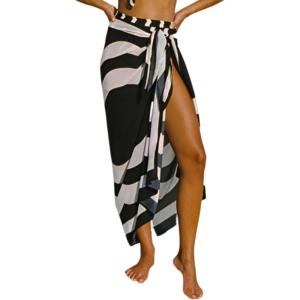 imageAiloqing Sarong Coverups for Women Beach Wraps Swimsuit Coverup Stylish Bikini Cover Up Long SkirtBlack