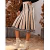 imageAiloqing 2025 Womens Casual Knit Skirt Winter Fall High Elastic Waist A line Woolen Midi Skirts Vocation OutfitsBeige