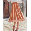 imageAiloqing 2025 Womens Casual Knit Skirt Winter Fall High Elastic Waist A line Woolen Midi Skirts Vocation OutfitsOrange