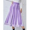 imageAiloqing 2025 Womens Casual Knit Skirt Winter Fall High Elastic Waist A line Woolen Midi Skirts Vocation OutfitsPurple