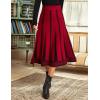 imageAiloqing 2025 Womens Casual Knit Skirt Winter Fall High Elastic Waist A line Woolen Midi Skirts Vocation OutfitsRed