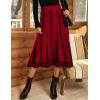 imageAiloqing 2025 Womens Casual Knit Skirt Winter Fall High Elastic Waist A line Woolen Midi Skirts Vocation OutfitsRed