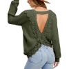 imageAiloqing Womens Lightweight Casual Sweaters 2025 Fall Outfits Trendy Crewneck Knit Fashion Pullover TopsArmygreen