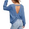 imageAiloqing Womens Lightweight Casual Sweaters 2025 Fall Outfits Trendy Crewneck Knit Fashion Pullover TopsBlue