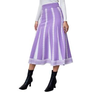 imageAiloqing 2025 Womens Casual Knit Skirt Winter Fall High Elastic Waist A line Woolen Midi Skirts Vocation OutfitsPurple