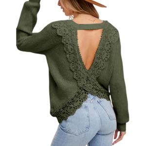 imageAiloqing Womens Lightweight Casual Sweaters 2025 Fall Outfits Trendy Crewneck Knit Fashion Pullover TopsArmygreen