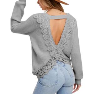 imageAiloqing Womens Lightweight Casual Sweaters 2025 Fall Outfits Trendy Crewneck Knit Fashion Pullover TopsGrey