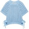 imageAiloqing Womens Casual Knit Sweater Vest Cropped Pullover Sweaters Hollow Out Loose Tank TopBlue