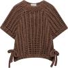 imageAiloqing Womens Casual Knit Sweater Vest Cropped Pullover Sweaters Hollow Out Loose Tank TopBrown