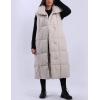 imageAiloqing Womens Long Puffer Vest Winter Quilted Sleeveless Zip Up Long Jacket Vest GiletBeige