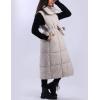 imageAiloqing Womens Long Puffer Vest Winter Quilted Sleeveless Zip Up Long Jacket Vest GiletBeige